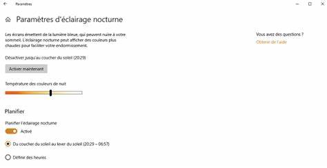 √ Filtre Lumiere Bleue Windows 10 ⇒ Comment l'activer