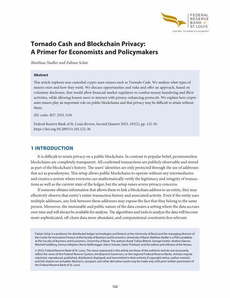 Tornado Cash and Blockchain Privacy: A Primer for Economists and Policymakers - Federal Reserve Bank of St. Louis
