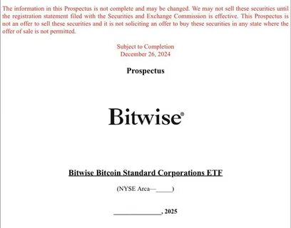 Data: More than 20 companies are expected to be included in the Bitwise Bitcoin Standard Company ETF - PANews
