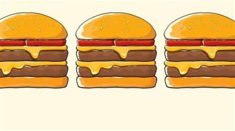 Zeka testi: Farklı burger nerede? Bulmak için 20 saniyeniz var! - KARAR