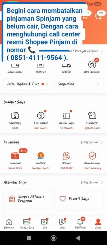 Cara pembatalan pinjaman Spinjam Shopee