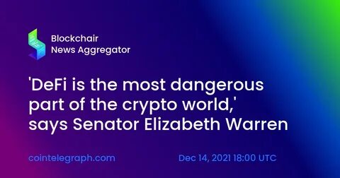 NewsBriefs - Senator Elizabeth Warren demands public disclosures from David Sacks amid crypto policy development - Crypto Briefing