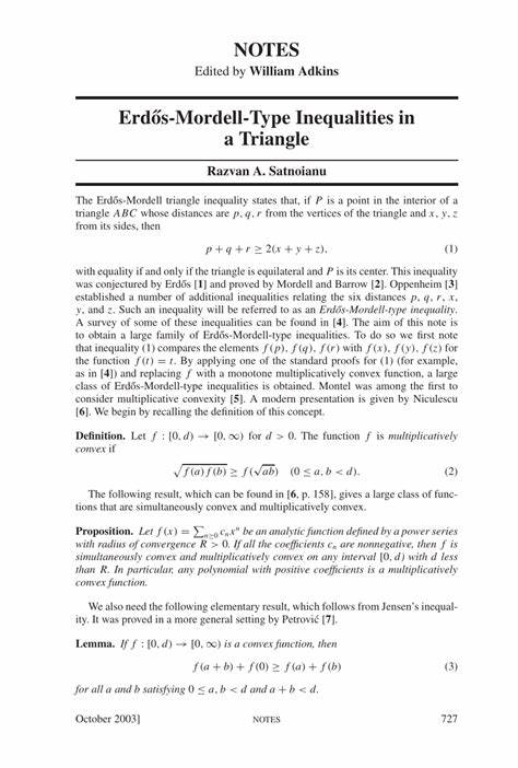 A Triangle Inequality by Erdős