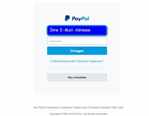 Loggen Sie sich bei PayPal ein