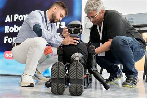 Humanoid robots showcase skills at Ancient Olympia