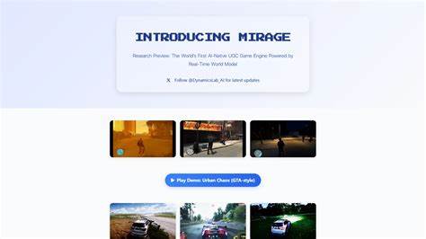Mirage: First AI-Native UGC Game Engine Powered by Real-Time World Model
