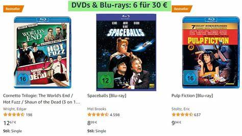 Amazon: 6 Blu-rays für 30 Euro – Riesenauswahl bis Anfang Januar!