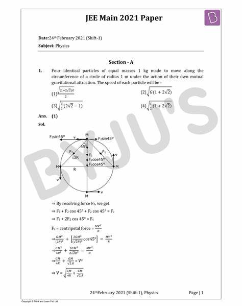 JEE Main 2021 LIVE Physics Paper Solutions 24-Feb Shift-1 ... - BYJU'S