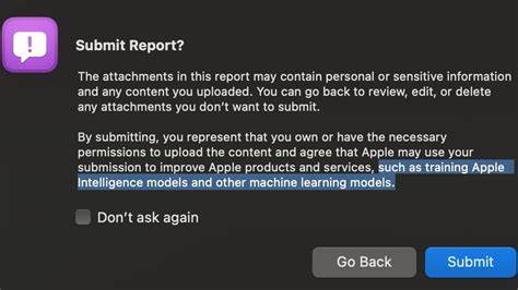 Apple Using Bug Reports with Sensitive Information to Train AI Models