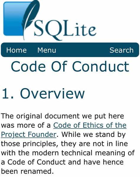 SQLite: Code Of Ethics