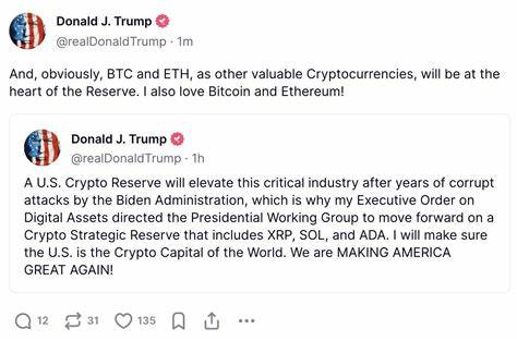 XRP, SOL, ADA's Coinbase Premium Surges to One-Month High After Trump's Crypto Reserve News