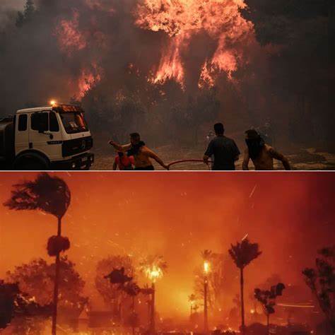 Firefighters battle wildfires across Greece with several villages 