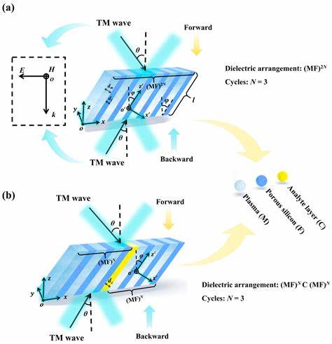 Symmetrical crystals with asymmetric light absorption