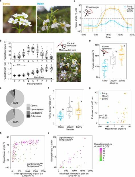 Flower movement induced by weather-dependent tropism