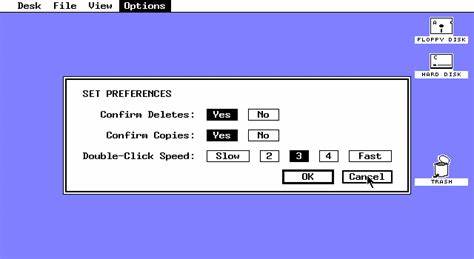 What UI first distinguished radio and check buttons with circles and squares?