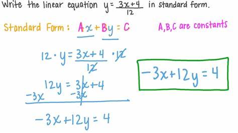 Standard Form of a Linear Equation: Review, Examples - Albert
